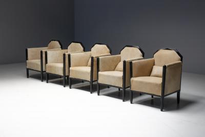 Art Deco Club Chairs with Cowhide Upholstery France Circa 1930
