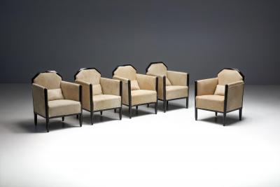 Art Deco Club Chairs with Cowhide Upholstery France Circa 1930