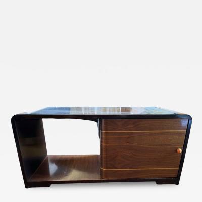 Art Deco Coffee Table Bar Glass Top