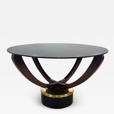 Art Deco Coffee Table Rosewood Metal Glass France circa 1930