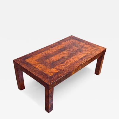 Art Deco Coffee Table Thuja Burl Veneer Lacquer France circa 1930