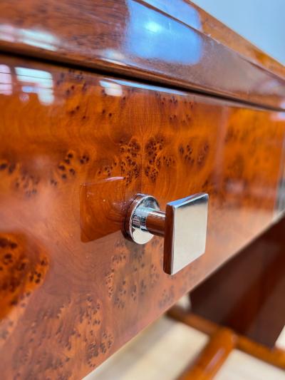 Art Deco Console Table Thuja Roots Birch Silver Plate France circa 1925