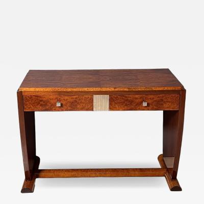 Art Deco Console Table Thuja Roots Birch Silver Plate France circa 1925