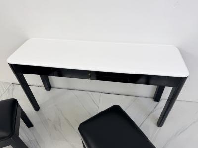Art Deco Console With Matching Leather Benches C 1950s