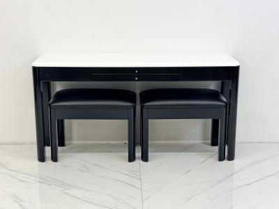 Art Deco Console With Matching Leather Benches C 1950s