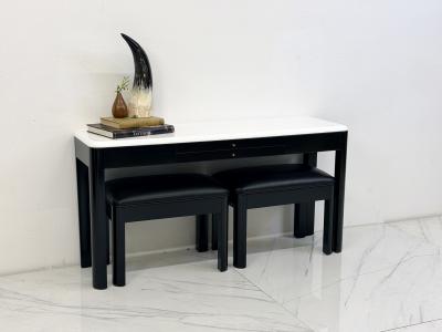 Art Deco Console With Matching Leather Benches C 1950s