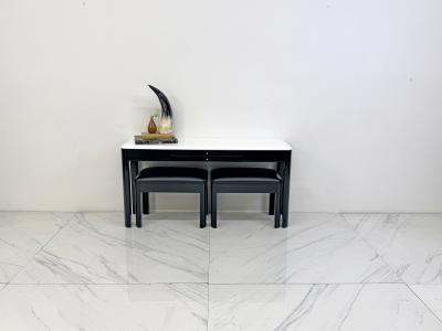 Art Deco Console With Matching Leather Benches C 1950s