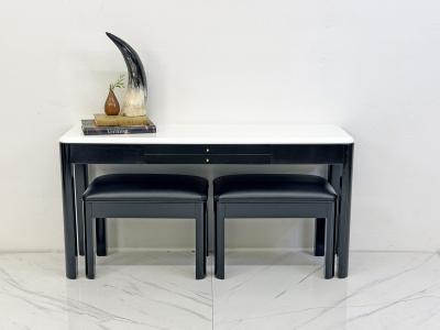 Art Deco Console With Matching Leather Benches C 1950s