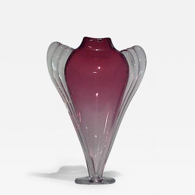 Art Deco Cranberry Glass Vase