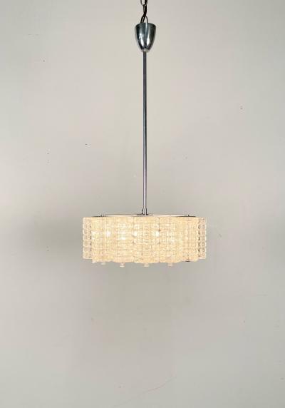 Art Deco Crystal and Chrome Chandelier Circa 1930s