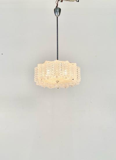 Art Deco Crystal and Chrome Chandelier Circa 1930s