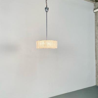 Art Deco Crystal and Chrome Chandelier Circa 1930s