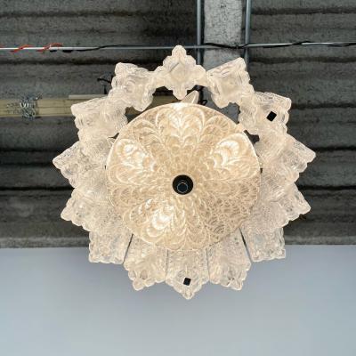 Art Deco Crystal and Chrome Chandelier Circa 1930s