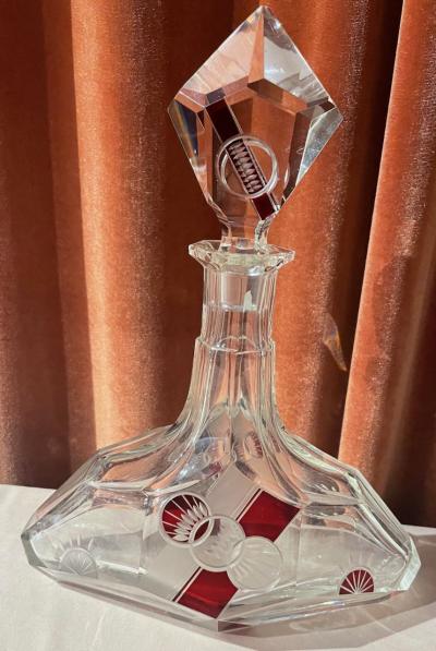 Art Deco Czech Decanter Set and Glasses