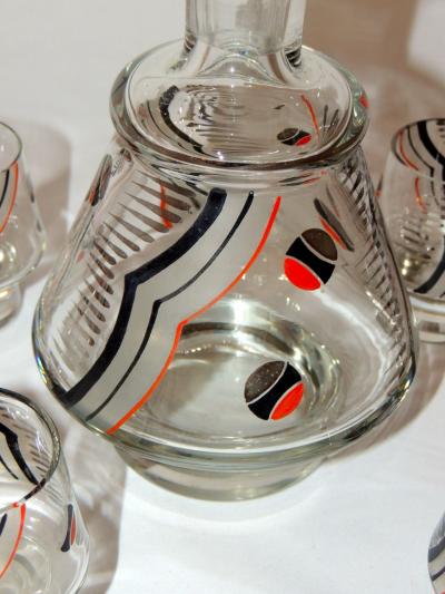 Art Deco Decanter Set with Dynamic Design