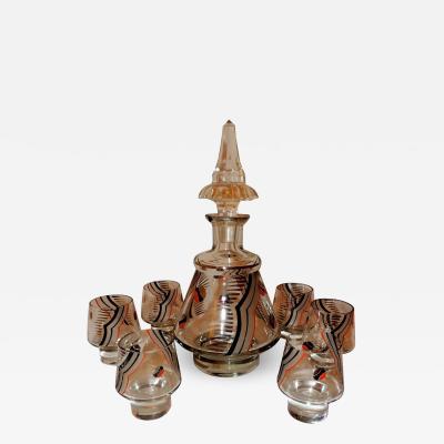 Art Deco Decanter Set with Dynamic Design