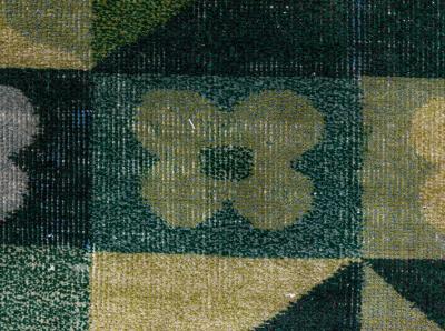 Art Deco Design Green Handmade Wool Carpet
