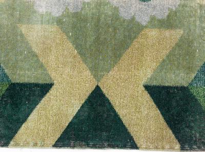 Art Deco Design Green Handmade Wool Carpet
