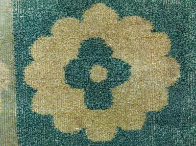 Art Deco Design Green Handmade Wool Carpet
