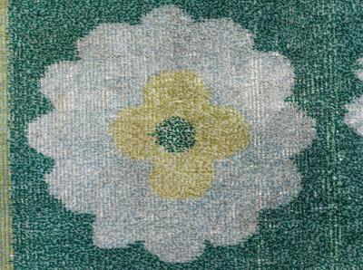 Art Deco Design Green Handmade Wool Carpet