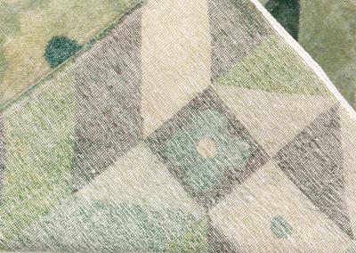 Art Deco Design Green Handmade Wool Carpet