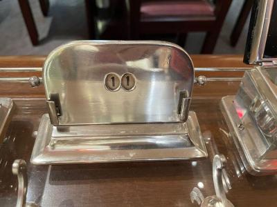 Art Deco Desk Set with Ink Wells Calendar