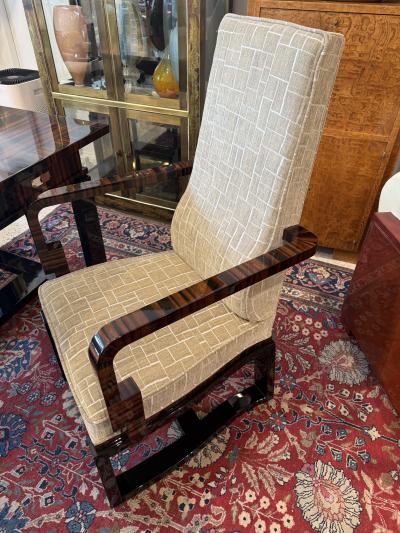 Art Deco Desk and Chair Set by Travail Francais Macassar Ebony 1930
