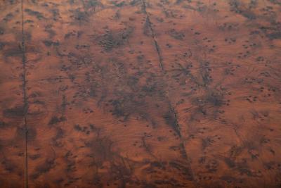 Art Deco Diamond Shape Burl Walnut Table with Undershelf