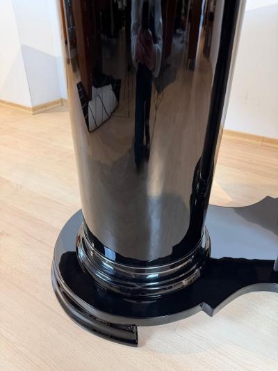 Art Deco Dining Table Black Piano Lacquer Metal France circa 1930