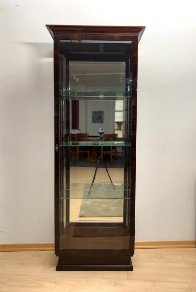 Art Deco Display Cabinet 3 Sides Glass Macassar Veneer France circa 1930