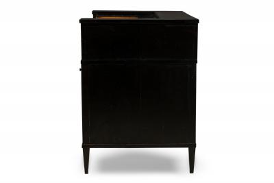 Art Deco Ebonized Pearwood Two Tier Tambour Top Writing Desk
