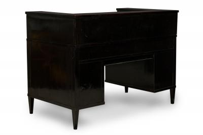 Art Deco Ebonized Pearwood Two Tier Tambour Top Writing Desk