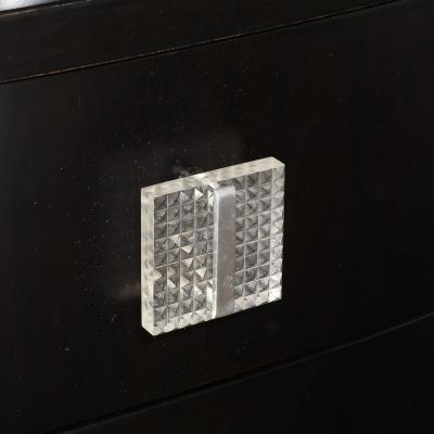 Art Deco Ebonized Walnut High Chest with Molded Lucite Pulls