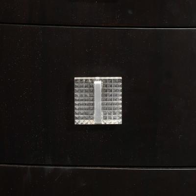 Art Deco Ebonized Walnut High Chest with Molded Lucite Pulls