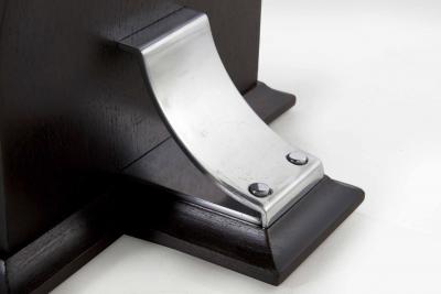 Art Deco Ebonized Walnut and Aluminum Side Table