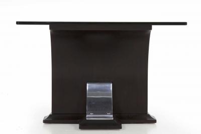 Art Deco Ebonized Walnut and Aluminum Side Table