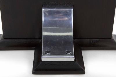 Art Deco Ebonized Walnut and Aluminum Side Table