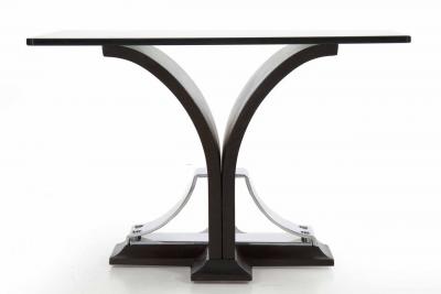 Art Deco Ebonized Walnut and Aluminum Side Table