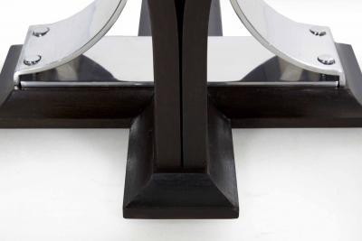 Art Deco Ebonized Walnut and Aluminum Side Table