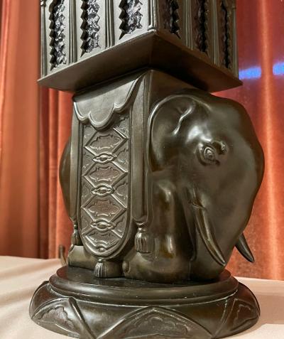 Art Deco Elephant Sculpture Lamp French 1930