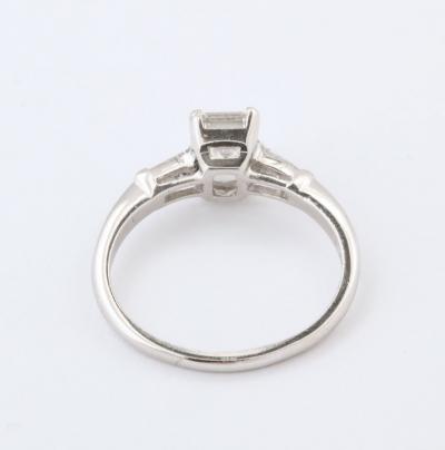 Art Deco Emerald Cut 1 07carat Diamond Engagement Ring with Baguettes GIA cert