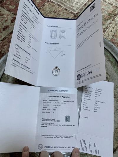 Art Deco Emerald Cut 1 07carat Diamond Engagement Ring with Baguettes GIA cert