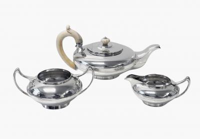 Art Deco English Sterling Silver Tea set London 1926 38