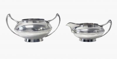 Art Deco English Sterling Silver Tea set London 1926 38