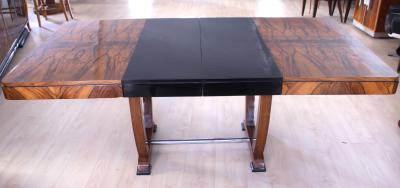 Art Deco Expandable Dining Table Walnut Veneer France circa 1930