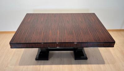 Art Deco Extending Dining Room Set Macassar Black Lacquer France circa 1930