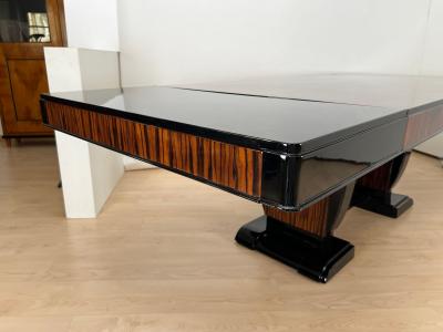 Art Deco Extending Dining Room Set Macassar Black Lacquer France circa 1930