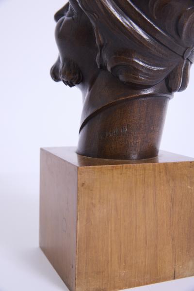 Art Deco Fauns Head Sculpture