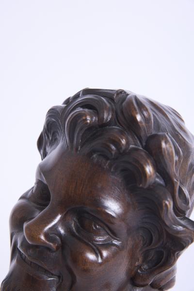 Art Deco Fauns Head Sculpture