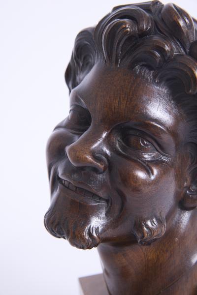 Art Deco Fauns Head Sculpture